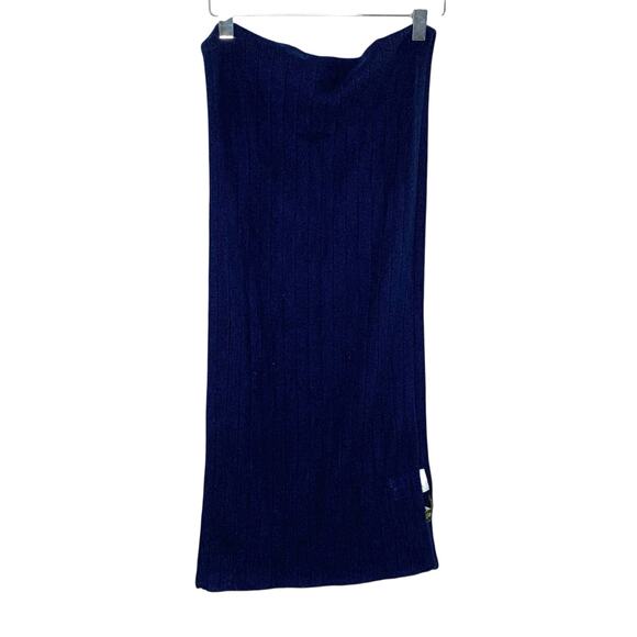 Charter Club 100% Cashmere Oversized Scarf Ribbed Admiral Navy Soft - Picture 4 of 10